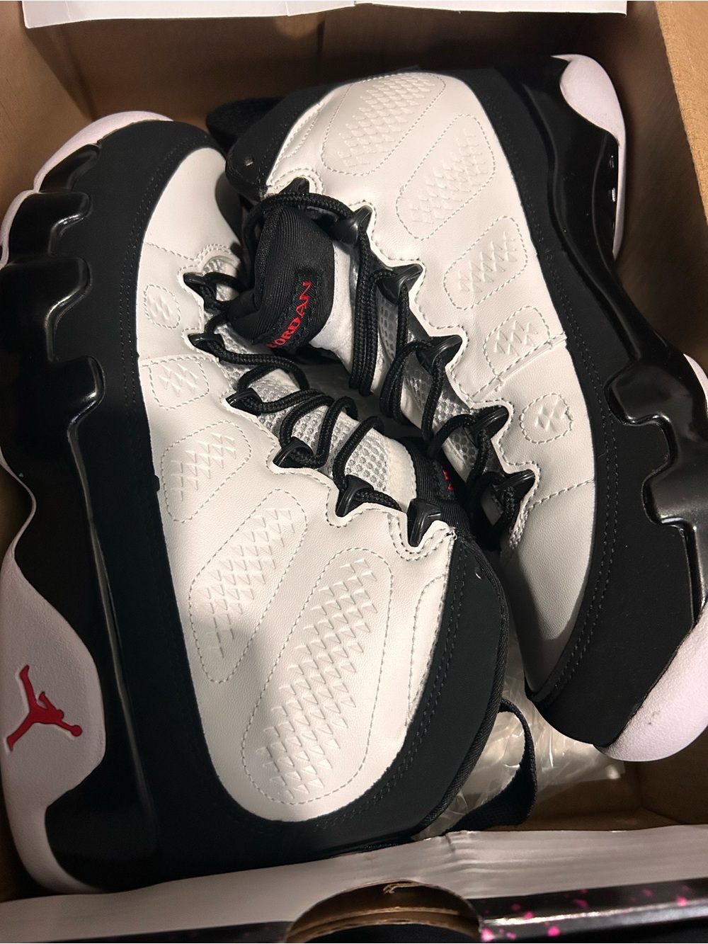 Jordan Kids Black, White & Red Basketball Sneakers